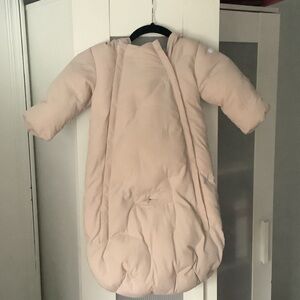 Kids Pink Puffer One Piece Stroller Insert  - Cozy Soft Baby Bunting